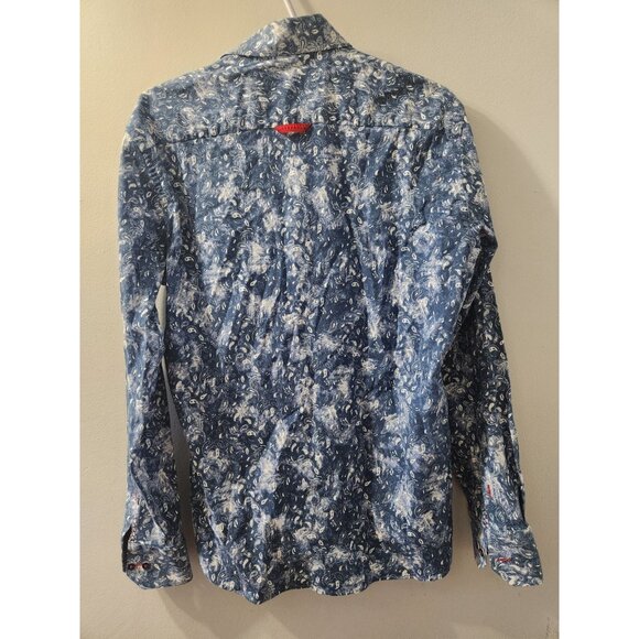 7 Downie St. Long Sleeves Shirt Size 5 White and Blue Pre-Owned - Picture 4 of 8